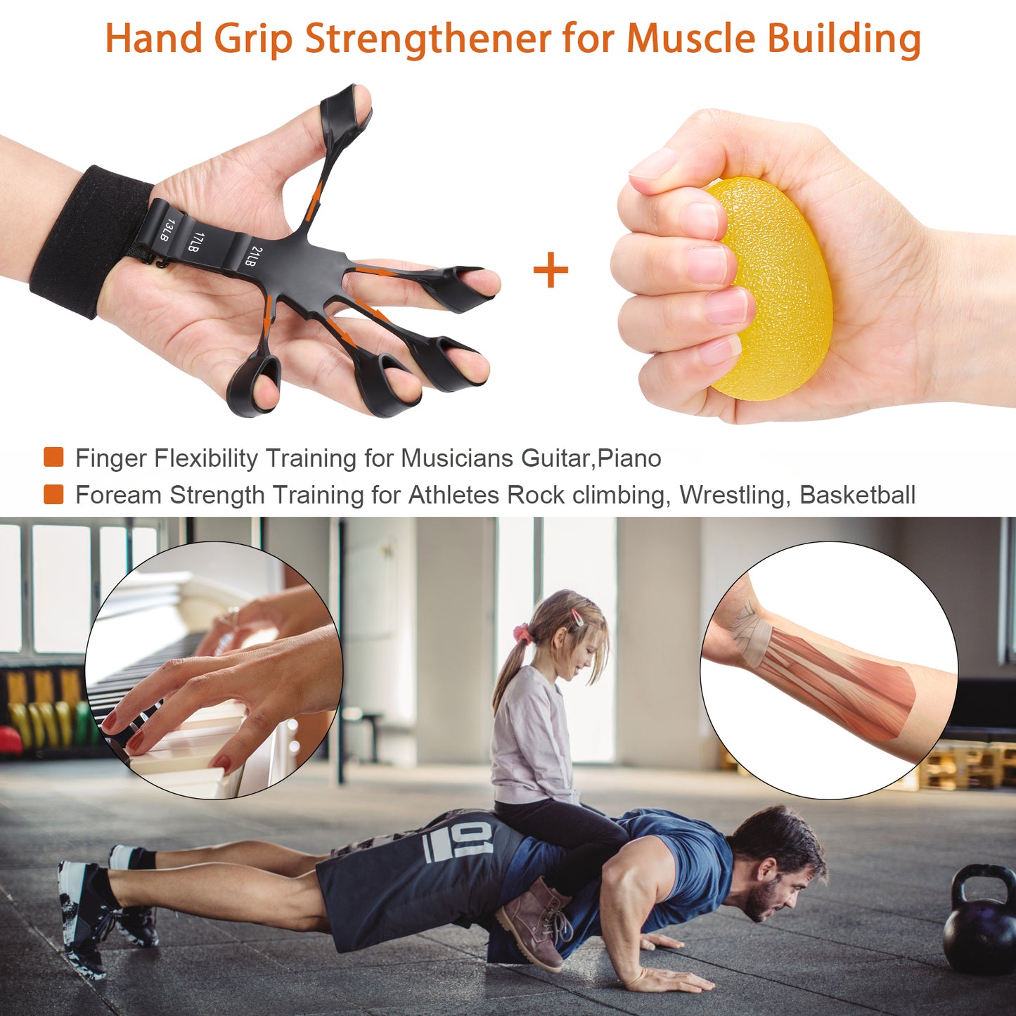 Finger Exerciser & Hand Exercise Balls - Physical Therapy Kit for Arthritis, Carpal Tunnel Pain Relief, Rehabilitation, Stress Relief