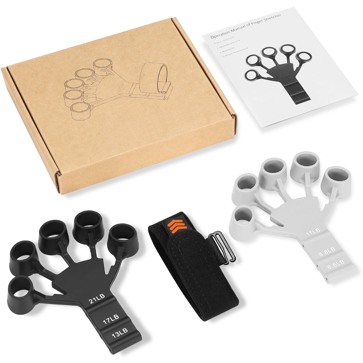 Adjustable Hand Exerciser and Finger Stretcher for Hand Therapy