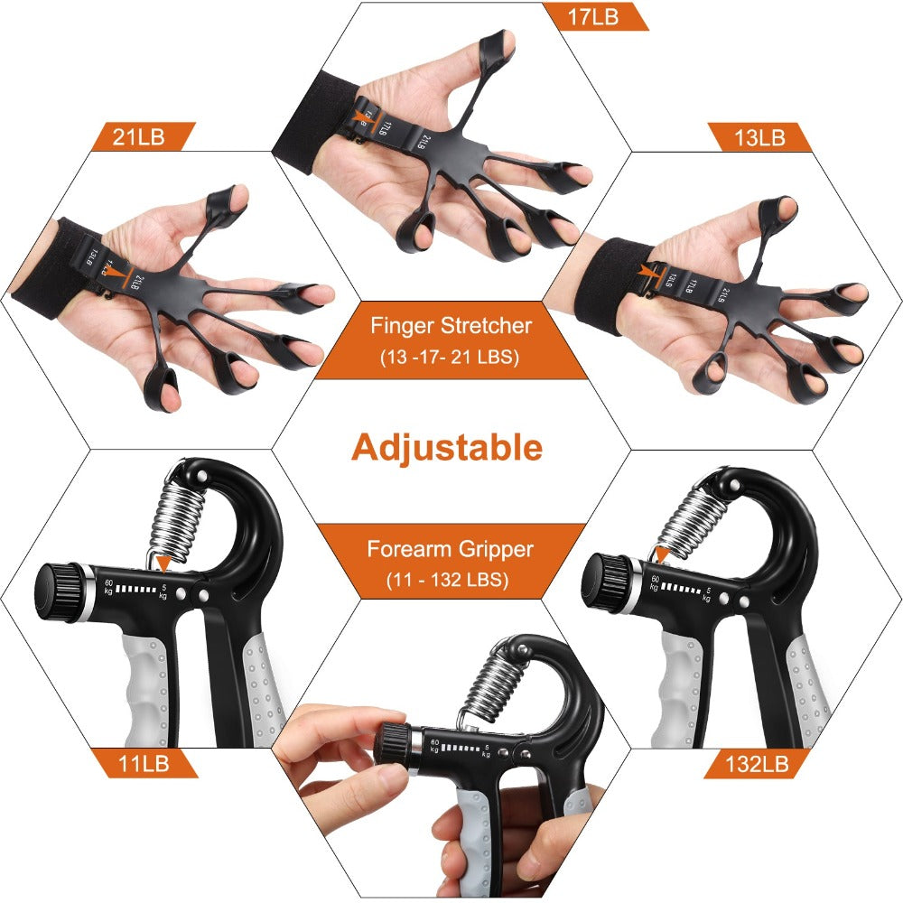 Finger Exerciser and Adjustable Hand Strengthener