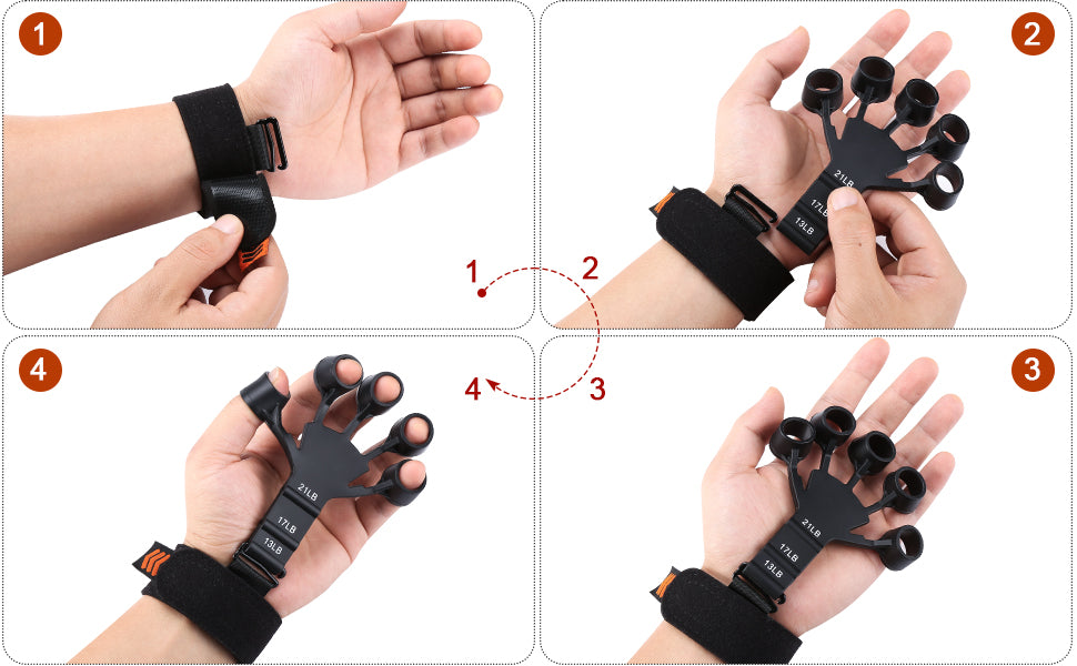 Adjustable Hand Exerciser and Finger Stretcher for Hand Therapy